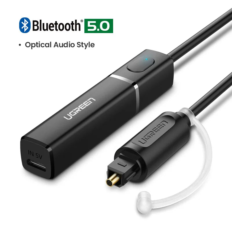 UGREEN Bluetooth Transmitter with aptX HD Adaptive 5.4 TV PC HD Digital Toslink Optical SPDIF Adapter Audio Wireless Transmitter
