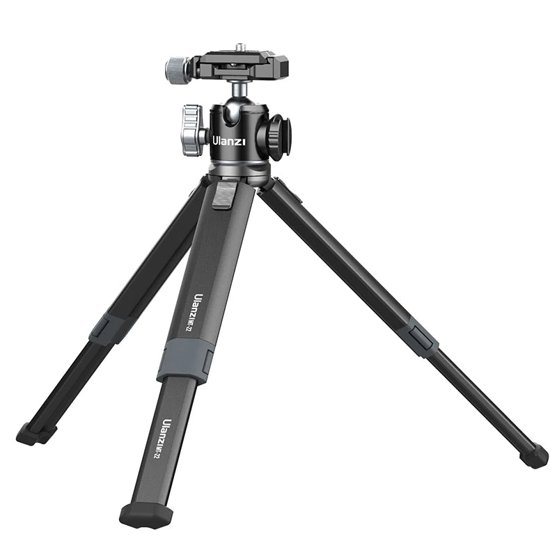 ជើងកាមេរ៉ា Ulanzi MT-24 Vlog Lite Metal Mini Tripod ពង្រីក Vlog Selfie Stick Tripod ជាមួយ Cold Shoe សម្រាប់មីក្រូហ្វូន LED Light DSLR SLR Camera