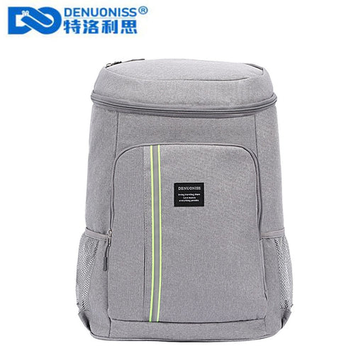 DENUONISS 30L Unisex Insulation Cooler Backpack Travel Picnic Thermal Cooler Bag Men Women Large Capacity Tourit Backpack Gray