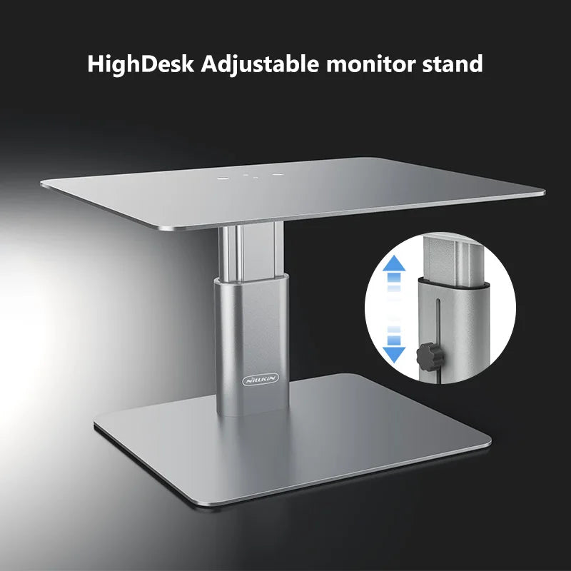 NILLKIN Monitor Stand Riser Metal Computer Universal Desktop Holder Adjustable Monitor Holder for PC Laptop MacBook Home Office