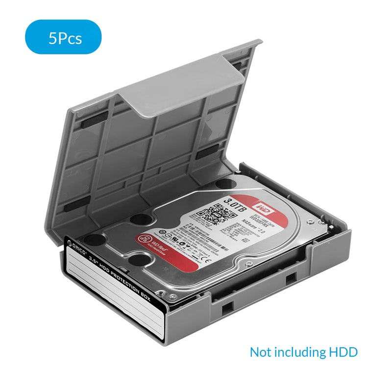 ORICO 3.5 Inch HDD ProtectIon Box 5 PCS Storage Box Multi-disk Storage for 2.5" M.2 SSD With label Design