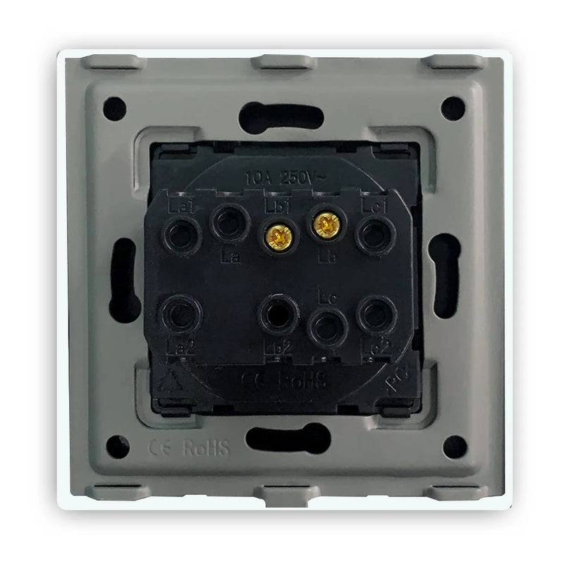 BSEED Mechanical Wall Light Push Switch 1/2Gang 1Way Automatic Rebound Switches Button With Glass Frame 250V