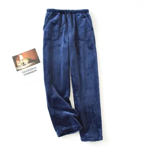 Pajamas Women Pants Casual Flannel Thicken Sleepwear Velvet Warm Winter Pijamas Polka Dot Loose Large Size Trousers Outer Wear