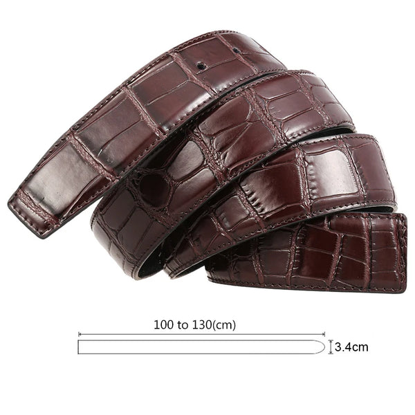VATLTY Fashion Leather Belt Without Buckle for Men 35mm Natural Cowhide Trouser Belt Black Brown 130cm Belt Male Gifts