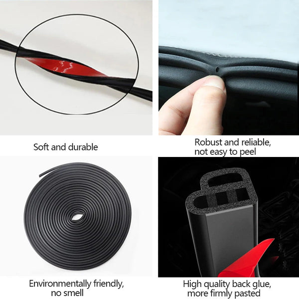 SEAMETAL Car Seals Sealant Strips Auto Rubber Door Sealing Interior Doors Seal Strip Automobile Noise Insulation Weatherstrip