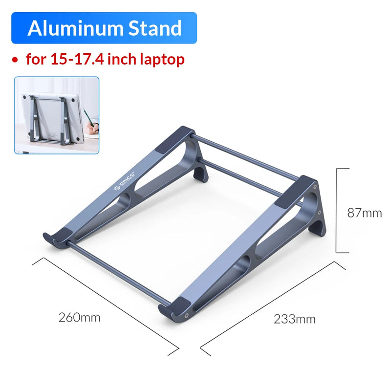 ORICO Laptop Vertical Stand Aluminium Fordable Tablet Holder 2-in-1 Stand Support Detachable for 10-17.4 inch PC Macbook Stand