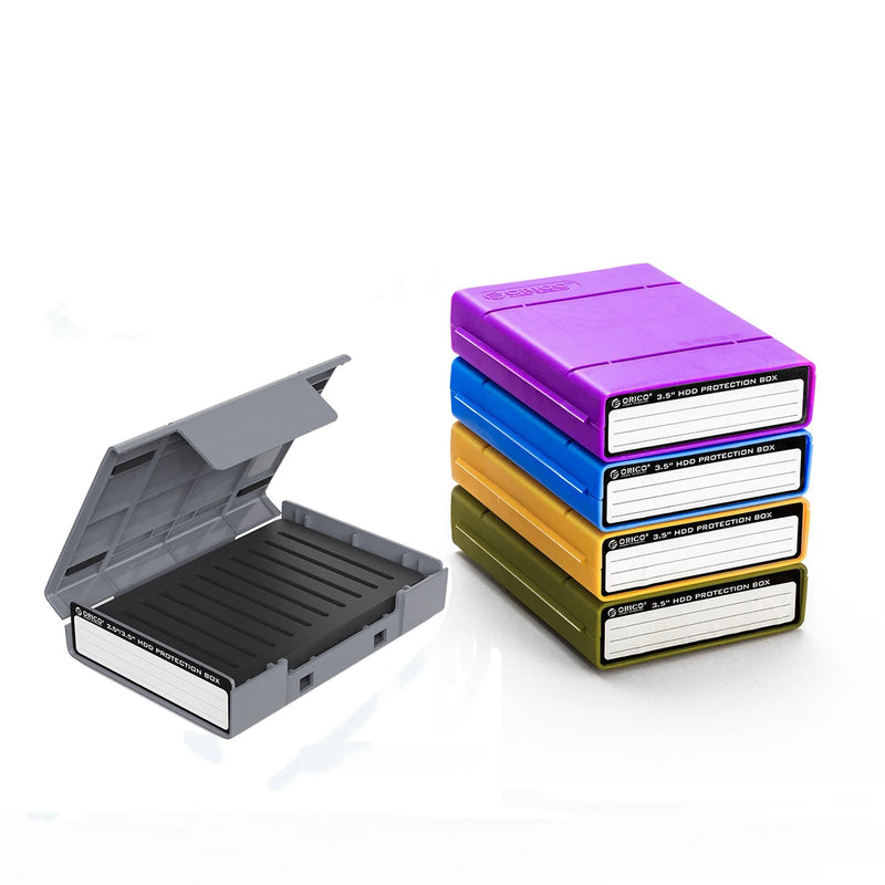 ORICO 3.5 Inch HDD ProtectIon Box 5 PCS Storage Box Multi-disk Storage for 2.5" M.2 SSD With label Design
