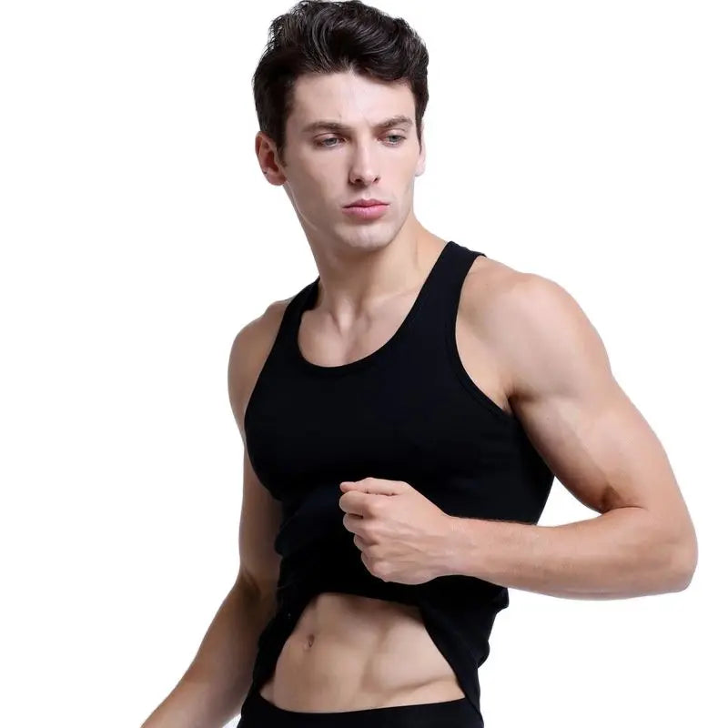 2026 New Men White Cotton Tank Top, Fitness Sexy Sleeveless Sport T-Shirt,Elegant Man Bottoming Tees Streetwear White Tanks Vest