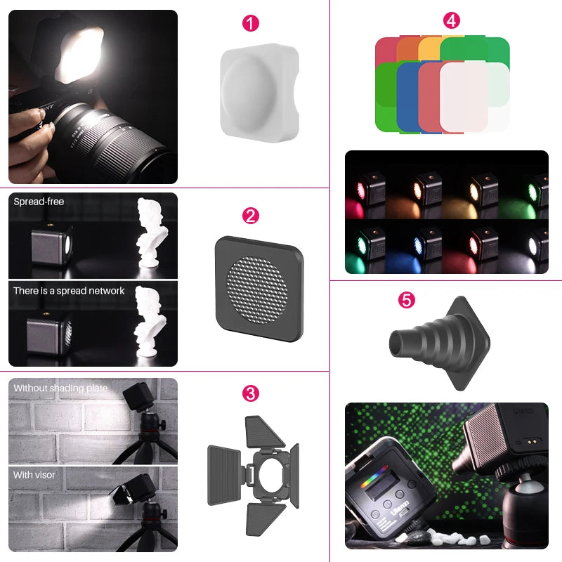 ភ្លើងវីដេអូ LED Ulanzi L2 10M IP68 ធន់នឹងទឹក អាចបន្ថយពន្លឺបាន សម្រាប់កាមេរ៉ាថតរូបក្រោមទឹក មុជទឹក សម្រាប់កាមេរ៉ា GoPro DJI DSLR