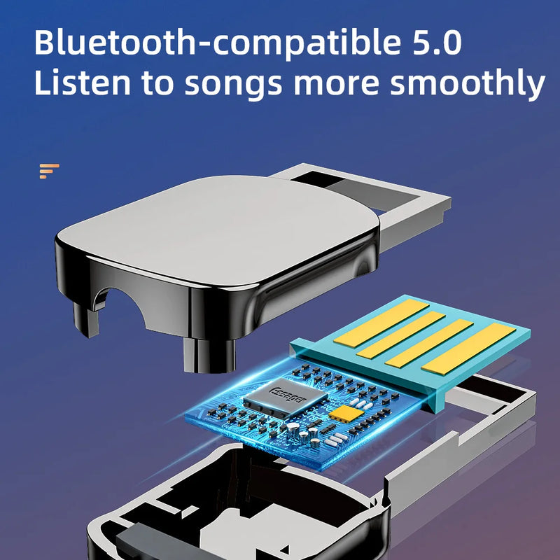 ឧបករណ៍ភ្ជាប់ Essager Bluetooth 5.0 Aux សម្រាប់រថយន្ត ឧបករណ៍ទទួលឥតខ្សែ USB ទៅ 3.5mm Jack អូឌីយ៉ូ តន្ត្រី មីក្រូហ្វូន ឧបករណ៍បញ្ជូនឧបករណ៍បំពងសម្លេងក្នុងរថយន្ត