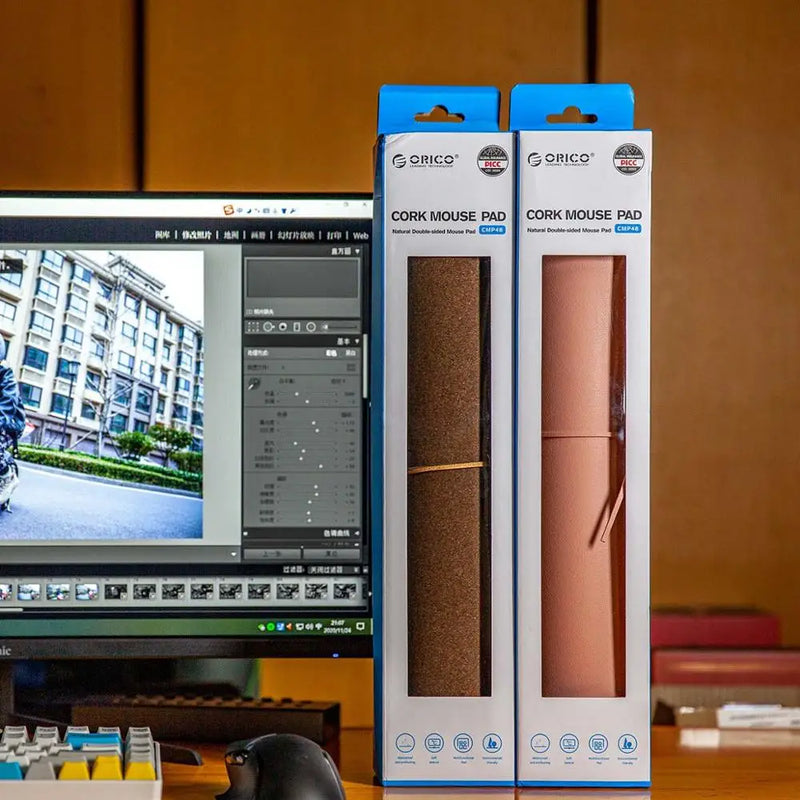 ORICO Large Computer Mouse Pads Cork Double-side Ultra Thin Gaming Mousepad Waterproof PU Leather Office Desk Pad For Home Game