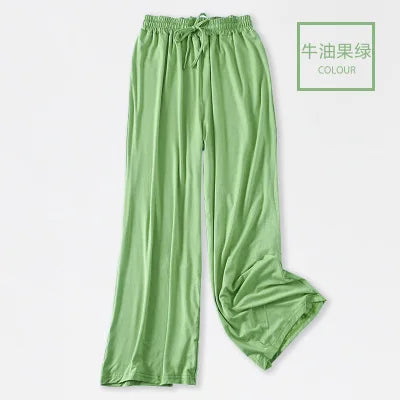 Spring Autumn Night Wear Lounge Pants Home Pajama Elastic Waist Sleepwear Pyjama Bottoms Loose Casual Women's Pijama Pant