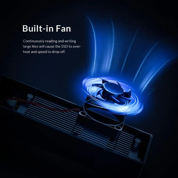 ORICO M.2 NVME SSD Case 20Gbps Built-in Cooling Fan Type-C M2 NVME SSD Enclosure For M.2 NVME 2230 2242 2260 2280 SSD