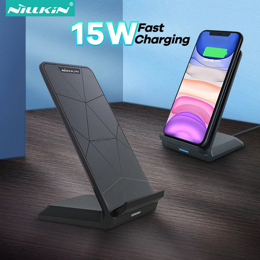 Nillkin wireless charger 15w Fast Qi Wireless Charging Stand,10W Wireless Charging Station Dock for iPhone 11 12 Pro Max Note 20 15W ChargerB CN