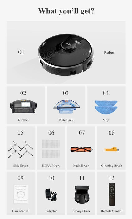 Robot Vacuum Cleaner ABIR X8 ,Laser System, UV Cleaning, TOF Wisdom, Multiple Floors Maps, Customized Room