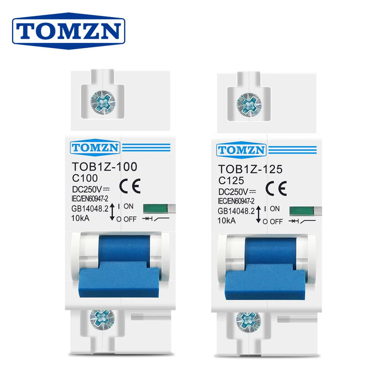 TOMZN 1P 125A 100A 80A DC MCB 250V Circuit Breaker FOR PV System Battery Main Switch