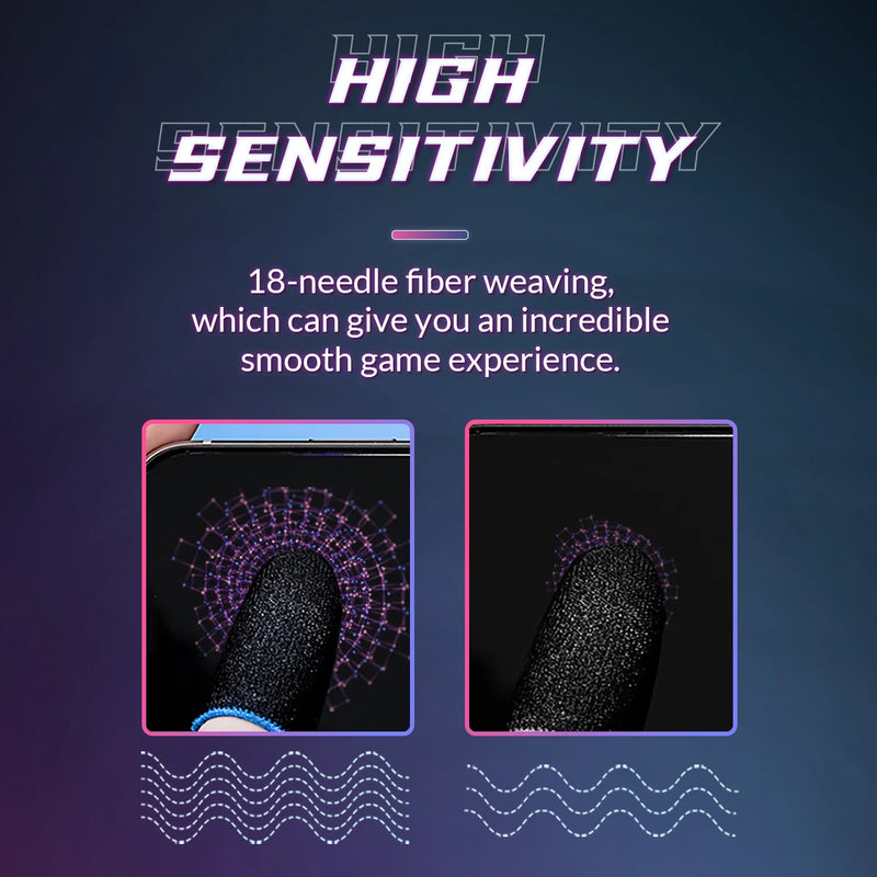 ORICO 4 pcs Gaming Finger Sleeve Phone Games Sweat-Proof Finger Gloves Thumbs Finger Cover Anti-slip Cot Sleeve for PUBG Mobile