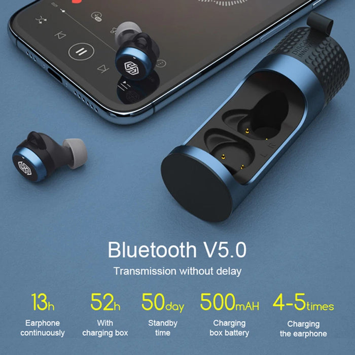 True Wireless Earbuds aptX With Qualcomm Chip Nillkin Bluetooth earphone with Mic CVC Noise Cancelling headset IPX5 Water Proof Blue CHINA