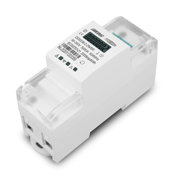 TOMZN Din Rail Single Phase Multi Function Energy Meter 90-300V KWh MODBUS-RUT Watt Hour Meter Remote Control ON/OFF by RS485 65