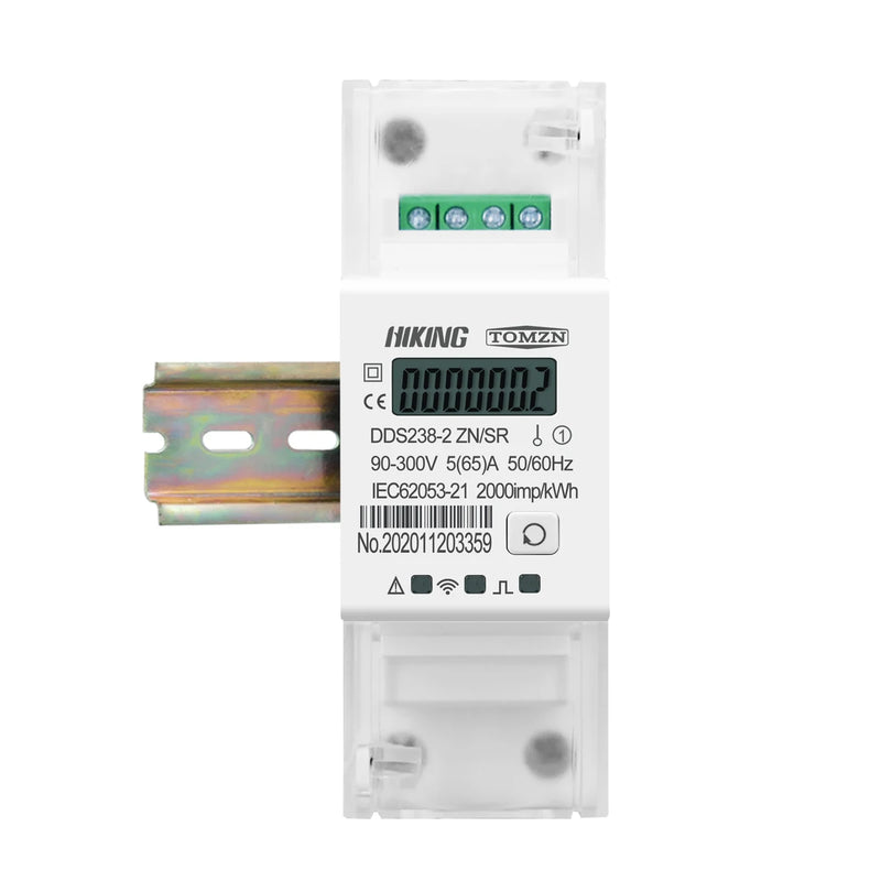 TOMZN Din Rail Single Phase Multi Function Energy Meter 90-300V KWh MODBUS-RUT Watt Hour Meter Remote Control ON/OFF by RS485 65