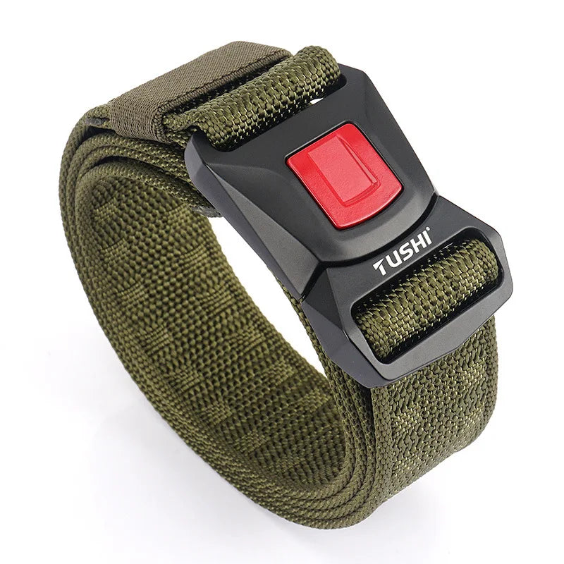 125Cm Quick Release Buckle Men's Tactical Belts Sport Outdoor Canvas Belt Men Nylon Cargo Fashion Cinturon QJ CINGA