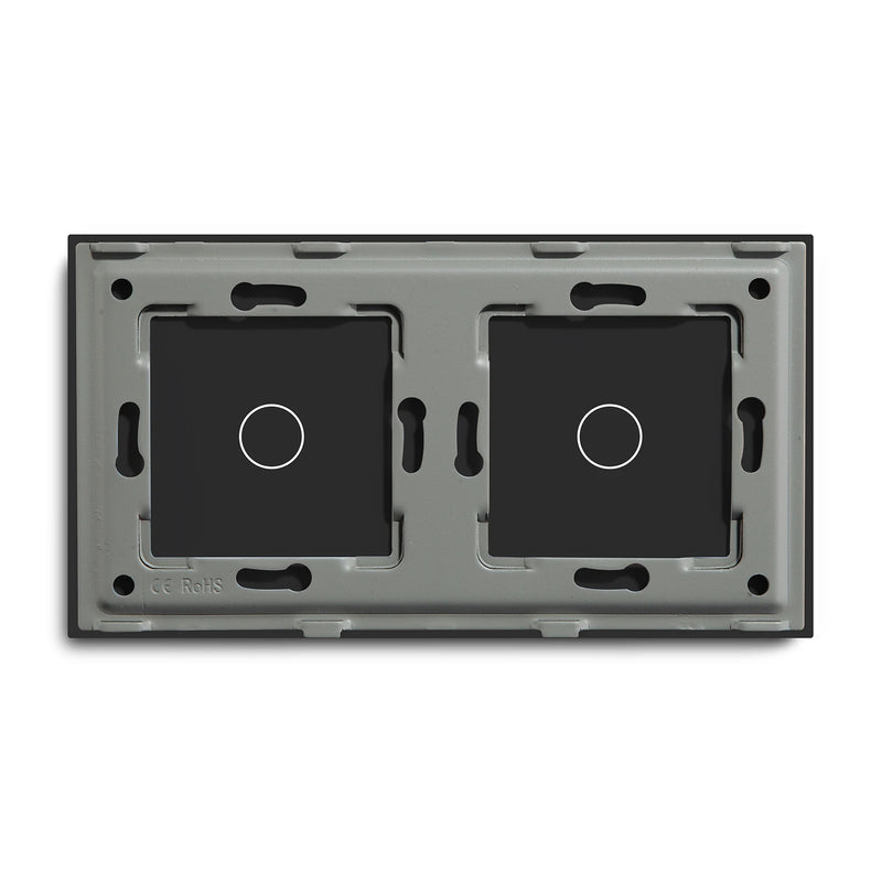 BSEED EU Standard Wall Glass Panel With Metal Base DIY Part For Touch Light Switch 157*86mm Crystal Glass Cover Only