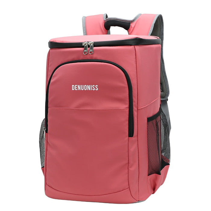 DENUONISS Women Waterproof Insulated Cooler Backpack Soft Large Food Thermal Bag Leakproof Camping Isothermal Refrigerator Bag Red