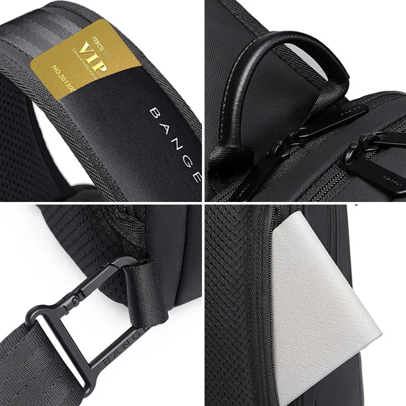 BANGE Fashion Men Travel Waterproof Casual Male Chest Sports Packs Messenger Shoulder Bag Boys Running for iPad mini
