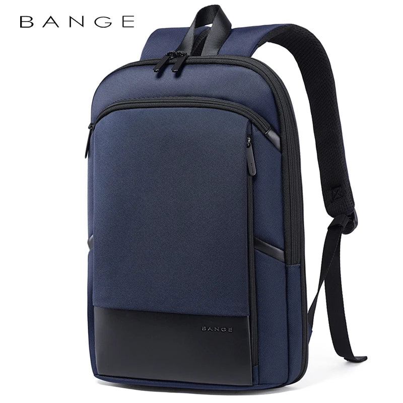 BANGE Slim Men Business Expandable Waterproof 15.6" Laptop Backpack Fashion Male Travel Light Scalable Shoulder Bags for Men