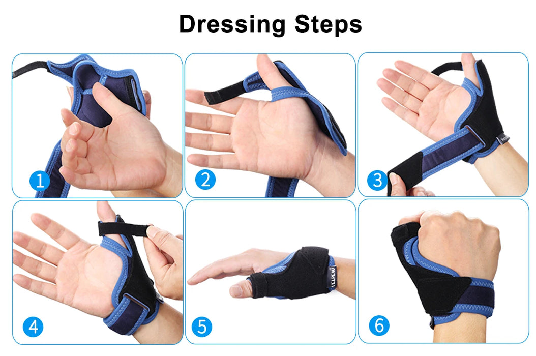 VELPEAU Thumb Brace Orthosis for Tenosynovitis and Mouse Hand Light and Breathable Thumb Splint for Left and Right Hand 1PCS