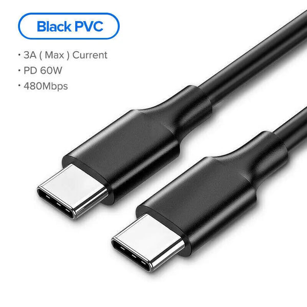 ខ្សែ USB C ទៅ USB Type C PD ខ្សែសាកលឿន ខ្សែ USB-C Type-c សម្រាប់ Xiaomi mi 10 Pro Samsung S20 Macbook iPad ម៉ូនីទ័រ Uperfect
