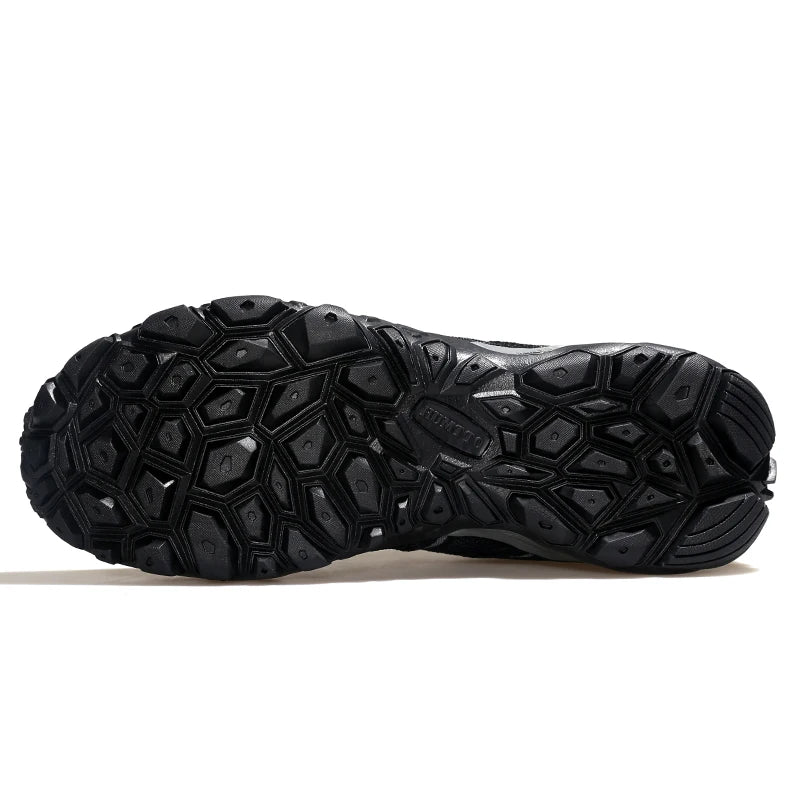 HUMTTO Brand Clearance Man Summer Hiking Shoes for Men  Breathable Leather Hunting Trekking Climbing Shoes Mens Outdoor Sneakers