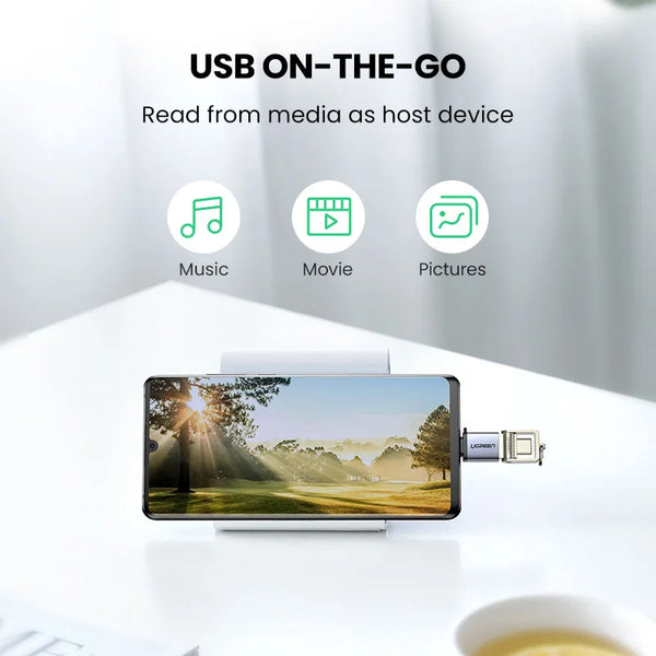 អាដាប់ទ័រ USB UGREEN ប្រភេទ C ទៅ USB 3.0 អាដាប់ទ័រ Thunderbolt 3 ប្រភេទ C អាដាប់ទ័រខ្សែ OTG សម្រាប់ Macbook Pro Air Samsung S10 S9 USB OTG