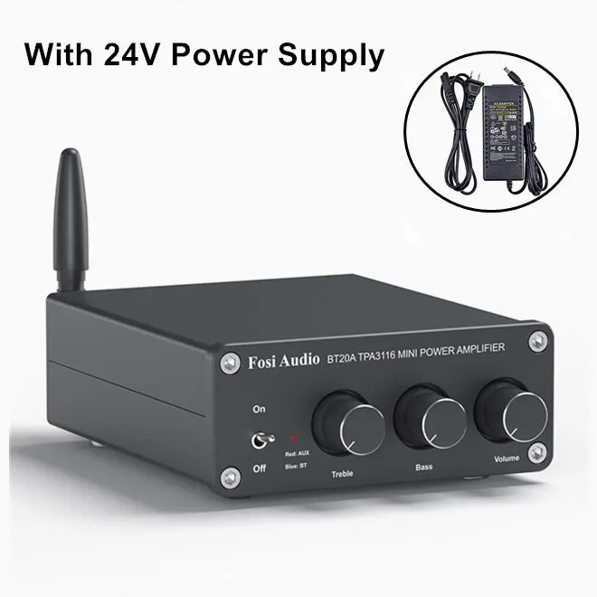 ឧបករណ៍បំពងសម្លេង Fosi Audio BT20A Bluetooth 5.0 ឧបករណ៍បំពងសម្លេងឌីជីថល 2*100W Mini HiFi Class D សម្រាប់គេហដ្ឋាន