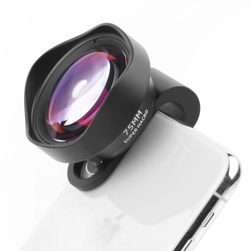 កែវថត Ulanzi 75MM 10X Super Macro Lens កែវថតទូរសព្ទ កែវថតទូរសព្ទខ្សែ 17MM ជាមួយឈុតសម្រាប់ iPhone 15 14 Sumsang