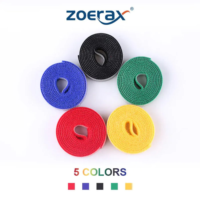ZoeRax 5PCS USB Cable Winder Cable Organizer Ties Mouse Wire Holder Cord Free Cut Management Phone Hoop Tape Protector - 10m 5 Colores 2Mx5PCS