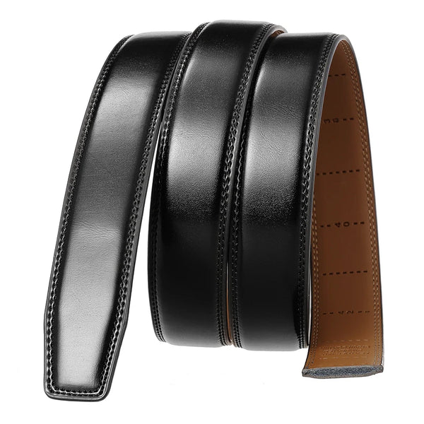 VATLTY New 3.0cm Men's Genuine Leather Belt Without Buckle Natural Cowhide Non-porous Belt Trousers Brown Belt Girdles Male