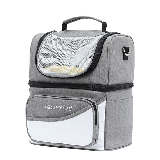 DENUONISS Lunch Bag Latest Models Double-layer Aluminum Foil Picnic Insulation Bag Fresh Milk Refrigerator Bag For Food Gray