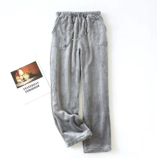 Pajamas Women Pants Casual Flannel Thicken Sleepwear Velvet Warm Winter Pijamas Polka Dot Loose Large Size Trousers Outer Wear