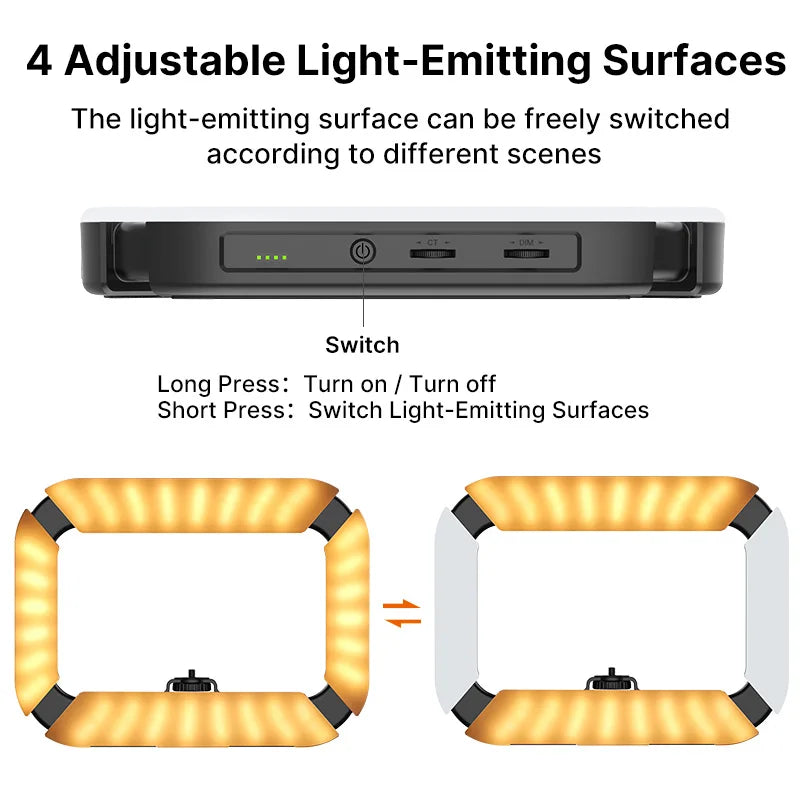 ភ្លើង LED សម្រាប់ថតវីដេអូលើស្មាតហ្វូន Ulanzi U200 សម្រាប់កាមេរ៉ា GoPro និង Youtube Live Lamp ជាមួយ Cold Shoe សម្រាប់មីក្រូហ្វូន និងជើងកាមេរ៉ាវីដេអូ