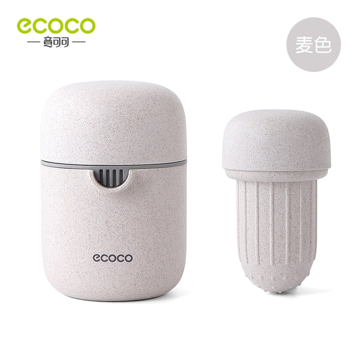 ECOCO New Manual Juicer Multi-function Positive And Negative Dual-use Manual Juicer Orange Wheat Straw Kitchen Accessories Tools Khaki