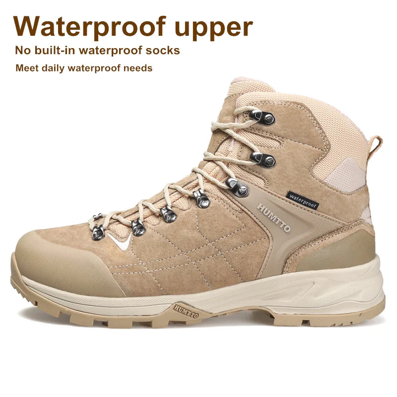 HUMTTO Hiking Boots Leather Waterproof Sneakers for Men 2021 Sport Hunting Climbing Trekking Shoes Breathable Outdoor Mens Shoes
