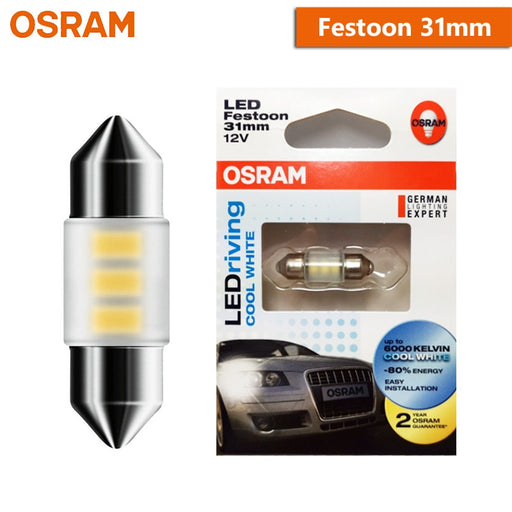 OSRAM LED Festoon 31mm 36mm 41mm C5W LEDriving Standard 6000K Cool White LED Interior Light Reading Lamp Plate Bulb (1pc)