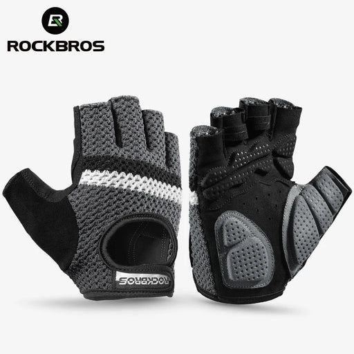 ROCKBROS Women Men's Cycling Gloves Fitness Breatahble SBR Shockproof Fingerless Gloves Moto MTB Bike Gloves Bicycle Accessories