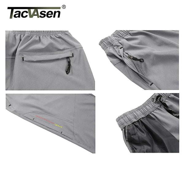TACVASEN Men's 3/4 Long Pants Running Sports Capri Shorts Outdoor Walking Hiking Shorts Nylon Casual Below Knee Trousers Males