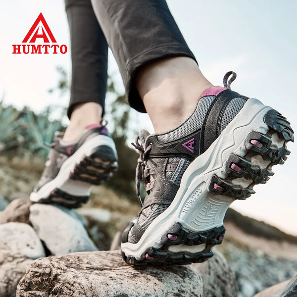 HUMTTO New Outdoor Women's Sneakers Hiking Shoes for Women 2021 Sport Climbing Female Shoes Leather Camping Trekking Boots Woman