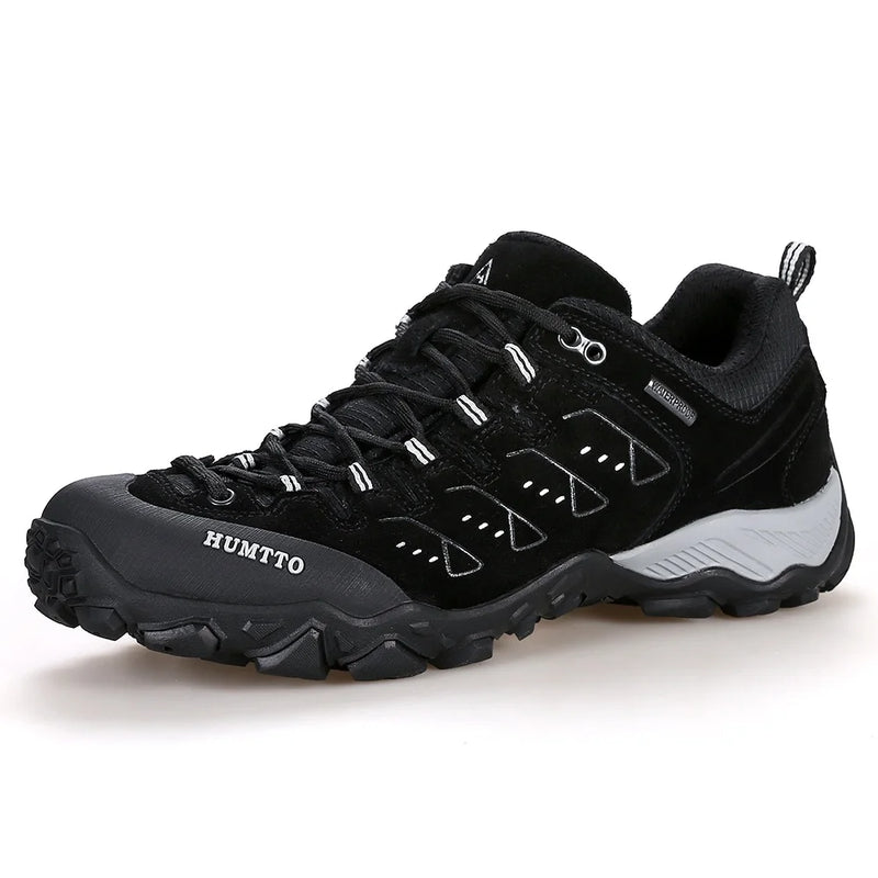 HUMTTO Men's Hiking Shoes Outdoor Mountains Trekking Leather Shoes Breathable Lace-up Shock Absorbing Sneakers Women Couple