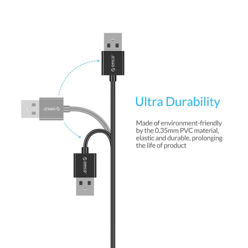 ORICO Micro USB 2.0 Charging Data usb cable charging cable for Smartphones 30cm*5 - Black / White for redmi k20 pro