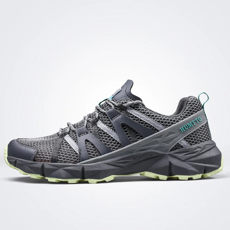 HUMTTO Men's Hiking Shoes Breathable Mesh Lightweight Lace-Up Non-slip Trekking Shoes Spring Summer Outdoor Sneakers Hot Sale