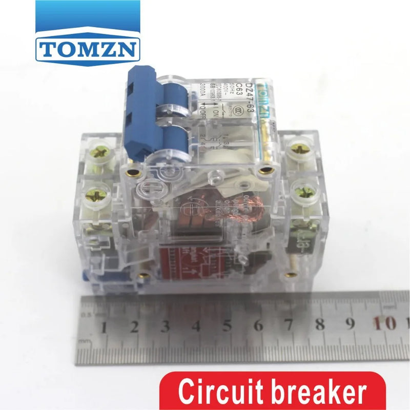 TOMZN 2P 32A Transparent Case Mini Circuit Breaker MCB DP